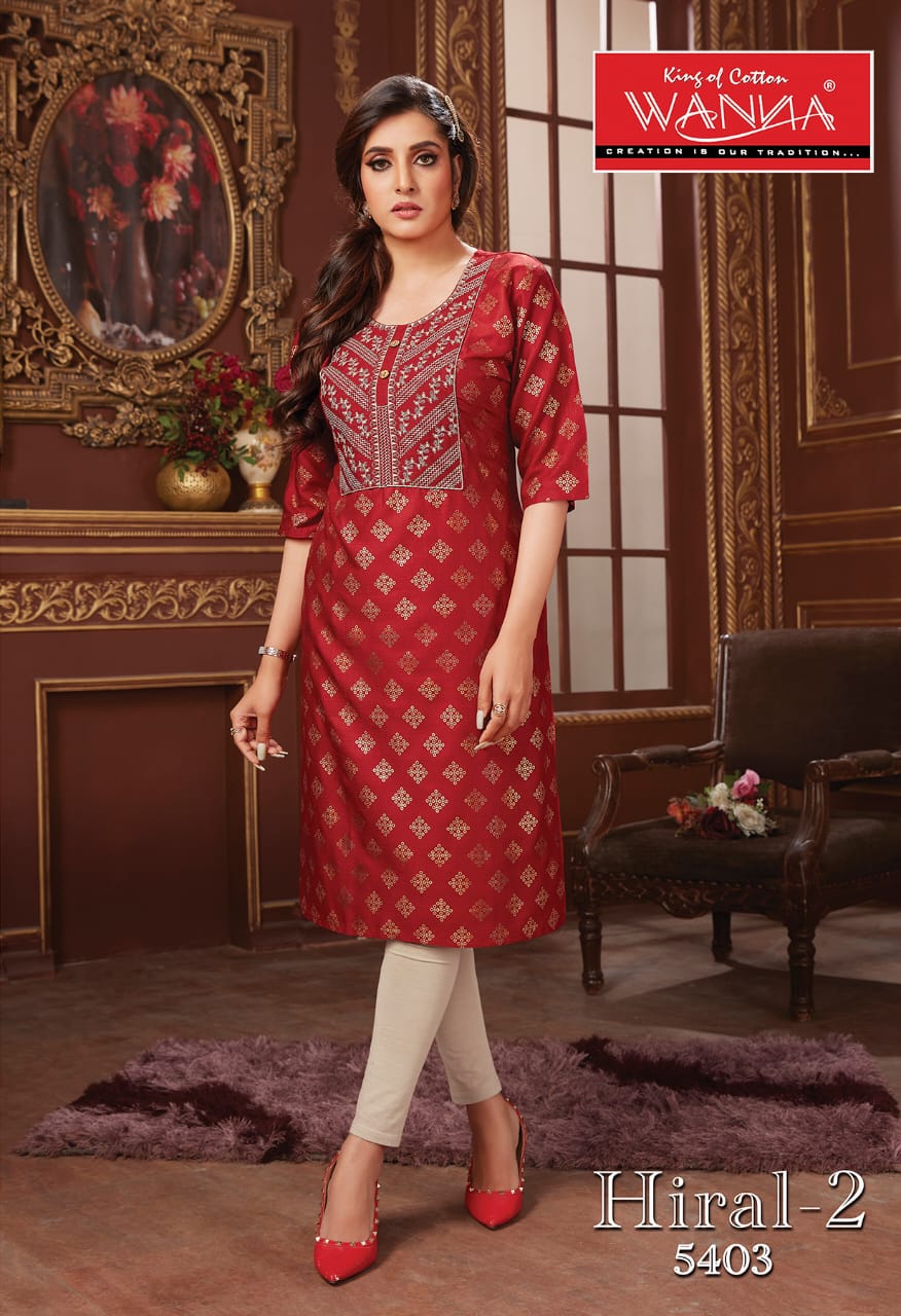 Wanna Hiral 2 Fancy Wear Rayon Printed Designer Kurti Collection